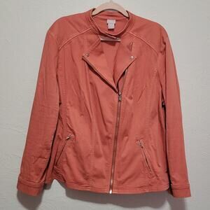 Chico's Women's 20/22 Moto Style Long Sleeve Jacket